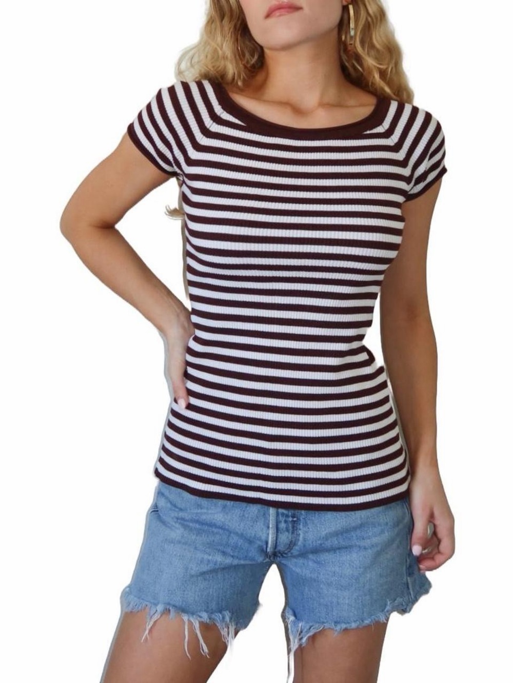 Say What? Striped Short Sleeve Top